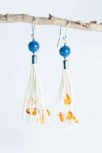 Amber Coral Tassel Earrings Ertisun Jewellery 2
