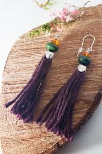 Jute Amber Jasper Tassel Earrings Edyta Rosinska Ertisun 4 scaled