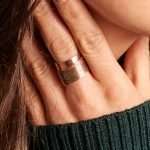 Handmade Copper Flame Ring – Green