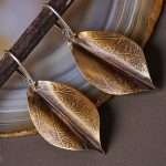 Gold Brass Leaf Earrings