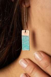 Rectangle Green Patina Earrings Jewellery by Ertisun 2