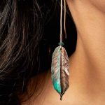  Copper and Silver Leaf Earrings