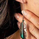  Copper and Silver Leaf Earrings