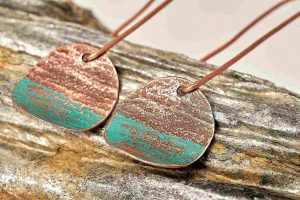 Handmade Half Copper Patina Earrings made by Ertisun 1