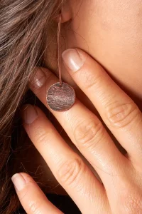 Handmade Copper Disc Earrings handcrafted by Ertisun from Ireland 3