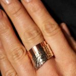 Leafe Shadow Copper and Silver Ring