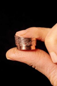 Leaf Shadow Womens Copper Ring Handcrafted by Edyta Rosinska from Ertisun 24