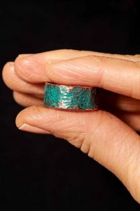 Turquoise Aurora Ladies Copper Ring Handcrafted by Edyta Rosinska from Ertisun 4
