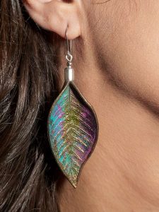 Handcrafted Painted Summer Leather Earrings