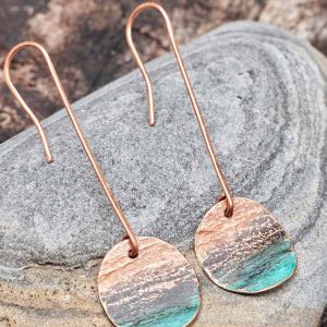 Painted Sunset Copper Earrings