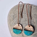 Captivating Painted Sunset Copper Earrings