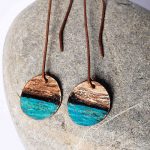 Captivating Painted Sunset Copper Earrings