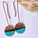 Captivating Painted Sunset Copper Earrings