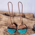 Captivating Painted Sunset Copper Earrings