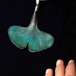 Patina Japanese Ginkgo Leather Necklace