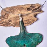 Patina Japanese Ginkgo Leather Necklace