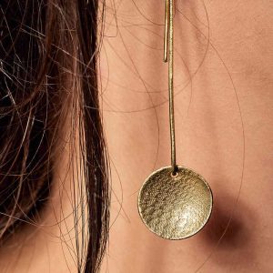Brass Disc Earrings