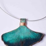 Patina Japanese Ginkgo Leather Necklace