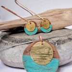 ”Seraphina” – Golden Disc Earrings and Pendant set