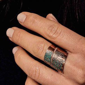 Copper Green Moss Ring