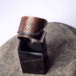Luxurious Copper Leaf Motif Ring