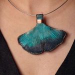 Patina Japanese Ginkgo Leather Necklace