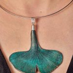 Patina Japanese Ginkgo Leather Necklace