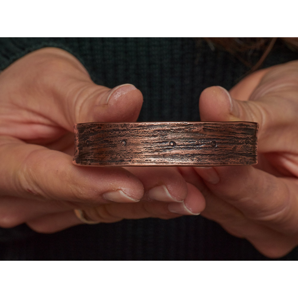 Rustic Wood Men’s Copper Bracelet.