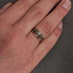 Handmade Rustic Wood  Copper-Silver Solid Band Ring I