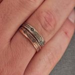 Handmade Rustic Wood  Copper-Silver Solid Band Ring I