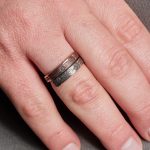 Handmade Rustic Wood  Copper-Silver Solid Band Ring I
