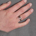 Handmade Rustic Wood  Copper-Silver Solid Band Ring II