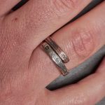 Handmade Rustic Wood  Copper-Silver Solid Band Ring II