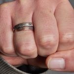 Handmade Rustic Wood  Copper-Silver Solid Band Ring II