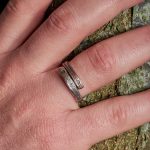 Handmade Rustic Wood  Copper-Silver Solid Band Ring II