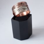 Copper and Silver Rustic Wood Ring