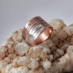 Copper and Silver Rustic Wood Ring