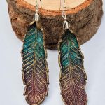Boho Leather Feather Earrings