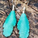 Boho Leather Feather Earrings II