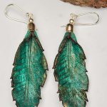 Boho Leather Feather Earrings II