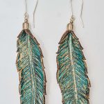 Boho Leather Feather Earrings III
