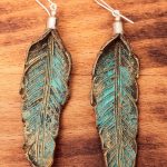 Boho Leather Feather Earrings IV