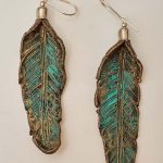 Boho Leather Feather Earrings IV